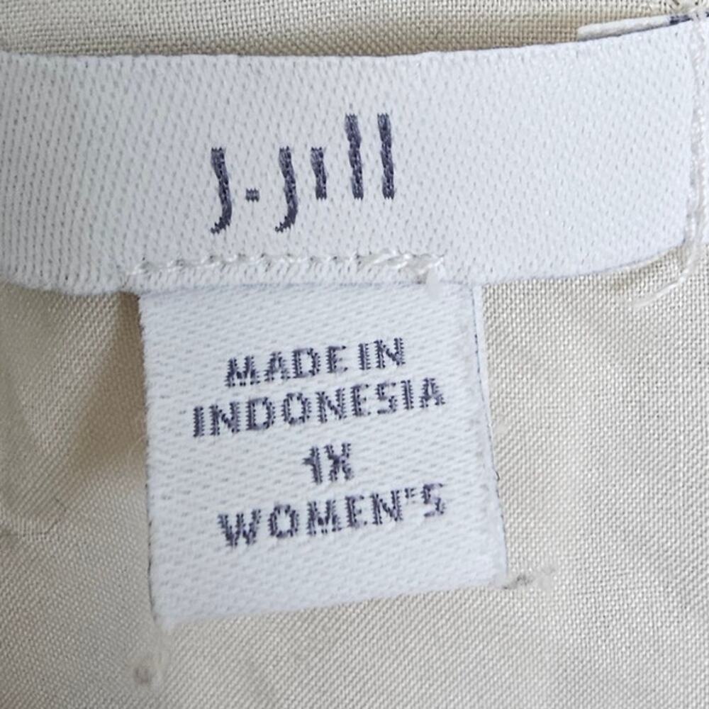 J. Jill Women Linen Cotton Striped Blazer Plus Size 1X Lagenlook Minimalist Open - Picture 9 of 9